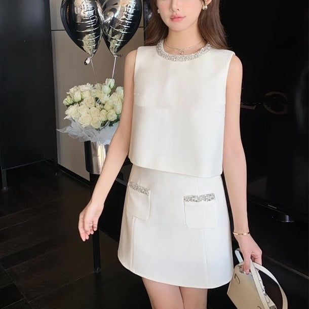 ノースリーブビジューミニスカートセットアップ – Salang