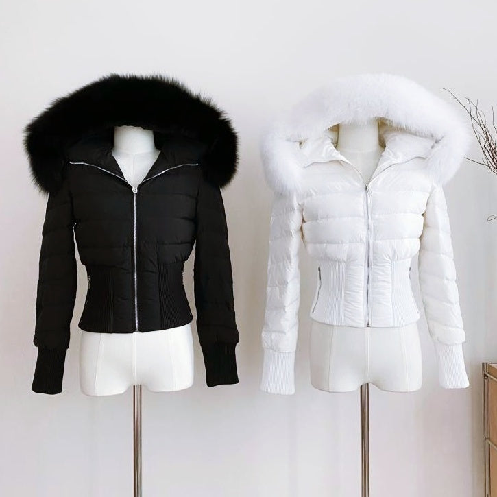 新品タグ付き ファーダウンジャケット スリムウエストショートダウン 完売品 短丈 ファーウエストスリムショートダウンジャケット – Salang