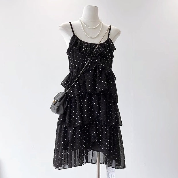 美品♥BEARDSLEY◇ドットキャミソールワンピース◇ティアード◇フリー