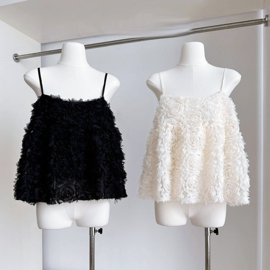 3Dフラワーモチーフフレアキャミソール – Salang