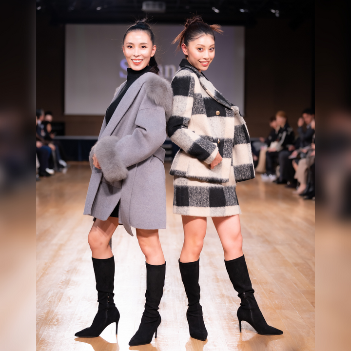 ギンガムチェックウールジャケットスカートセットアップ – Salang