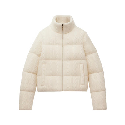 キルティングニットダウンジャケット