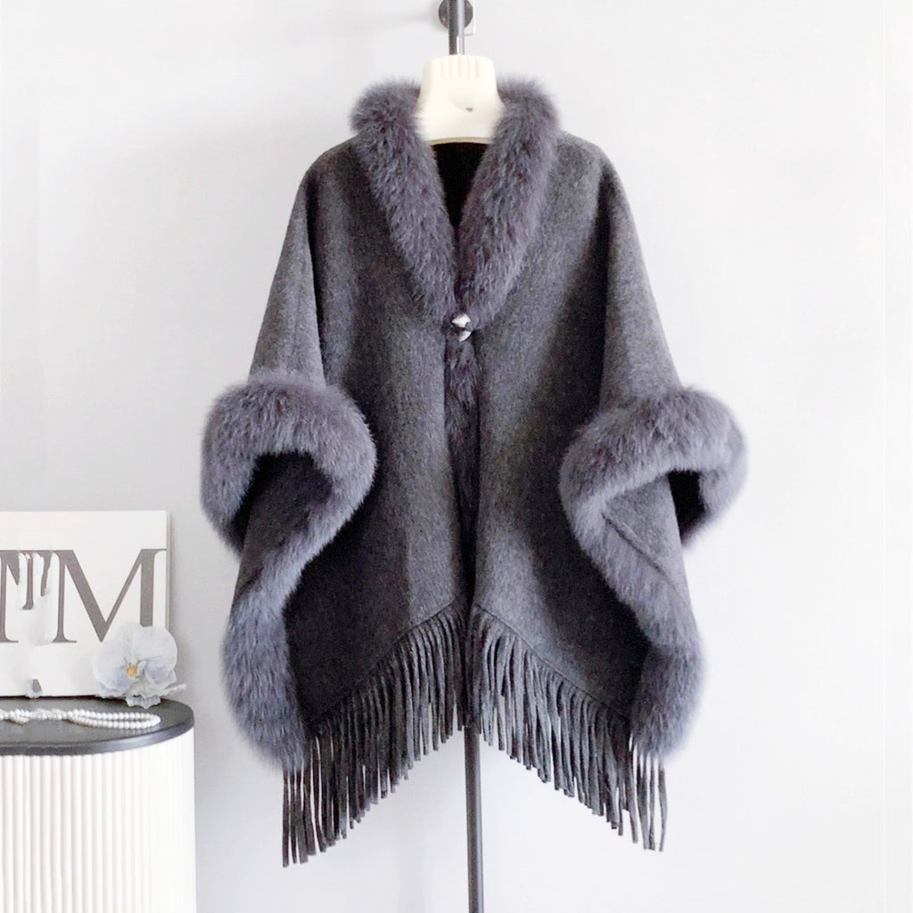 FOXファートリムウールケープコート – Salang