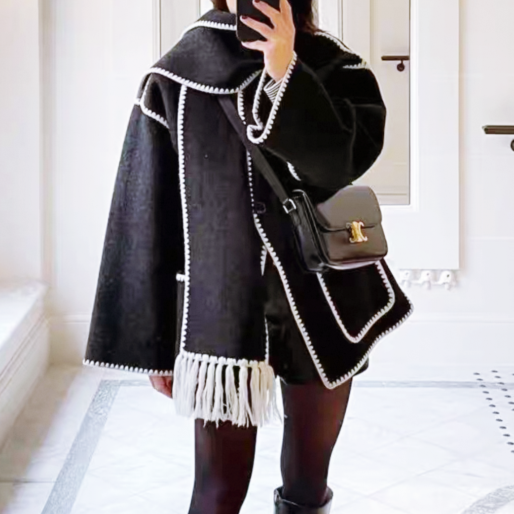 ストールカラーウールショートコート