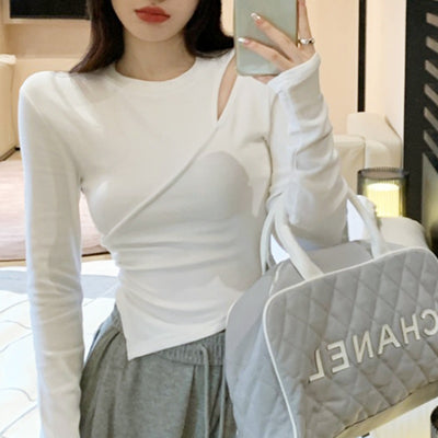 ショルダーカットアシンメトリーロンT
