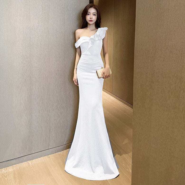 ワンショルダーフリルロングドレス – Salang