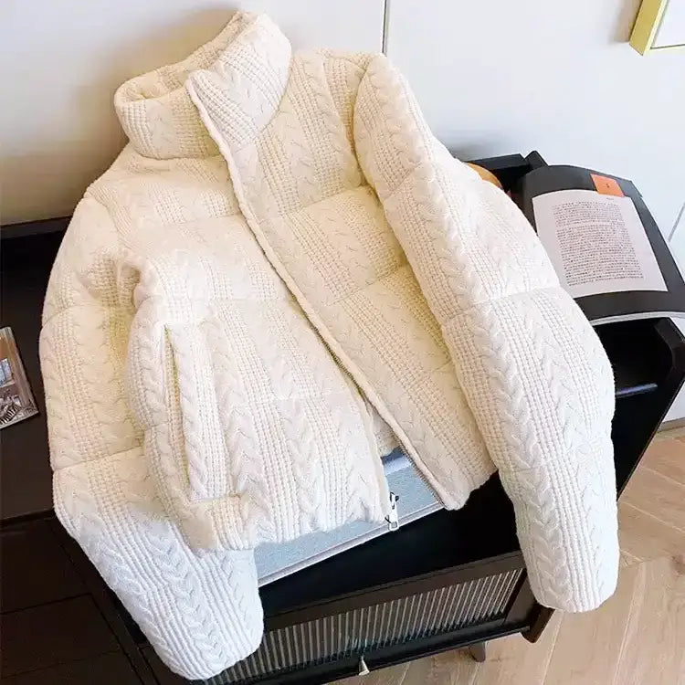 キルティングニットダウンジャケット