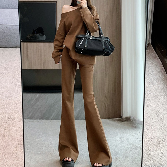 オフショルダースリムフレアパンツセットアップ – Salang