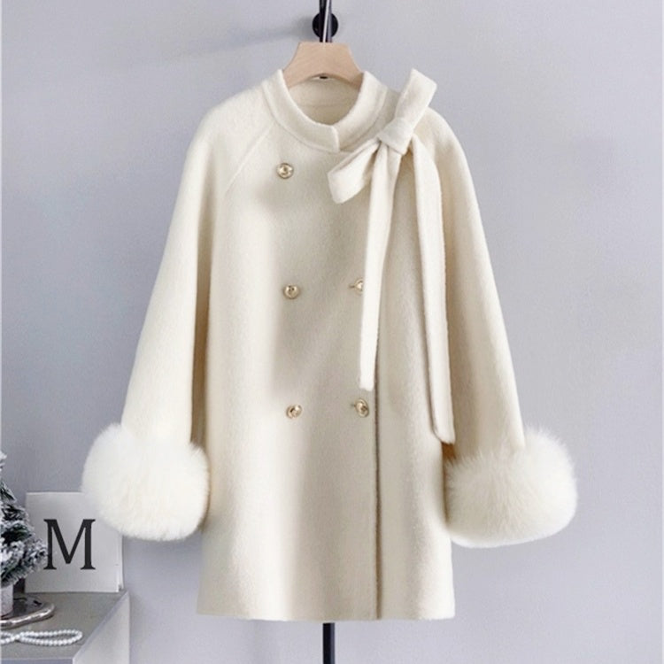 FOXファーウールリボンショートコート