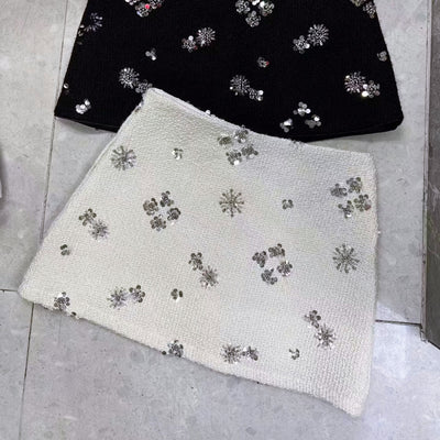 ビジューフラワーツイードスカート