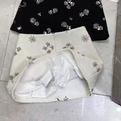 ビジューフラワーツイードスカート