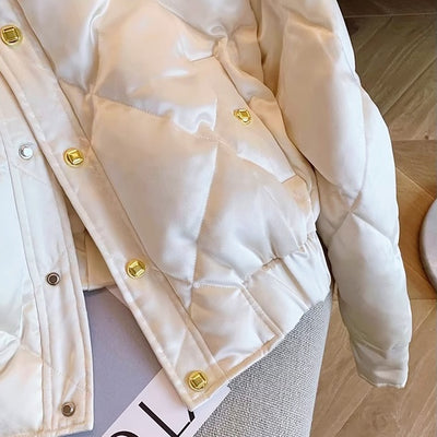 パールサテンキルティングショートジャケット