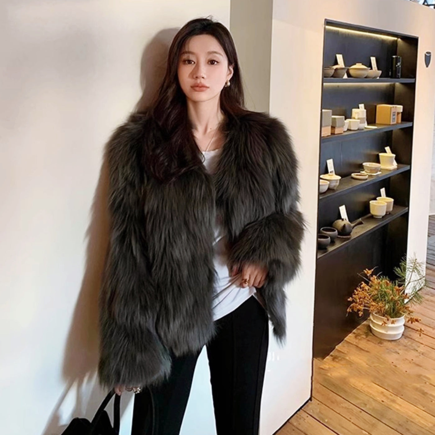 ボリュームフェイクファーショートコート