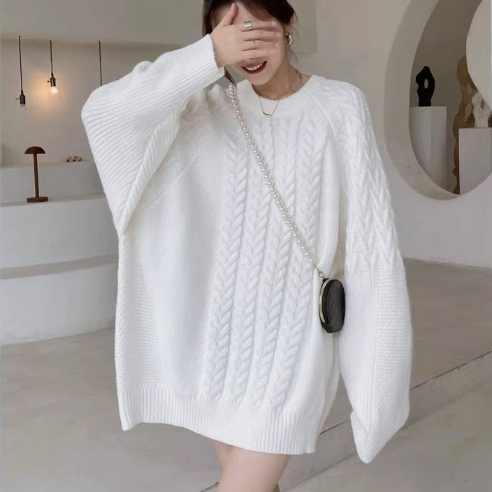ケーブルニットワンピース