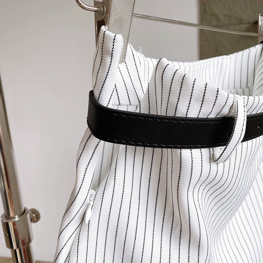 ベルトストライプミニスカート