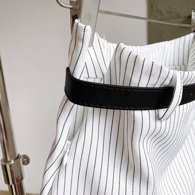 ベルトストライプミニスカート