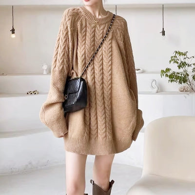 ケーブルニットワンピース