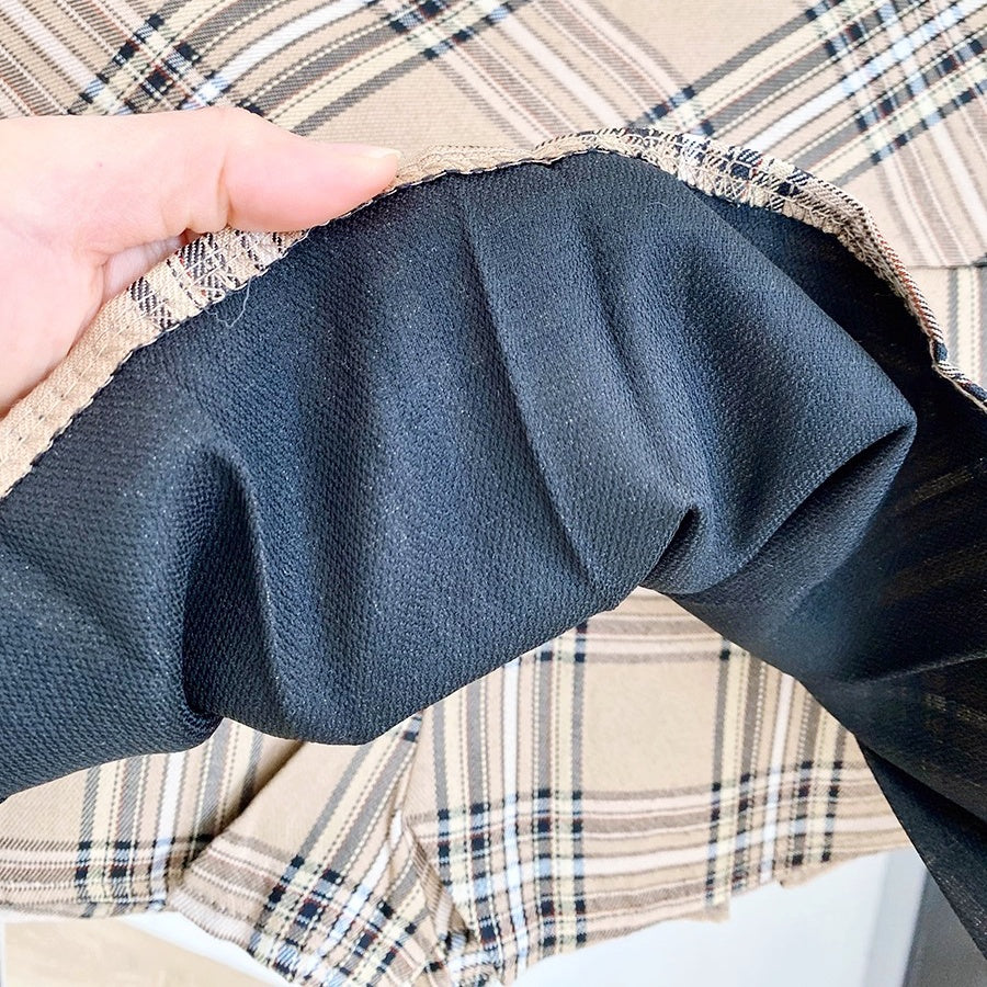 チェックプリーツミニスカート