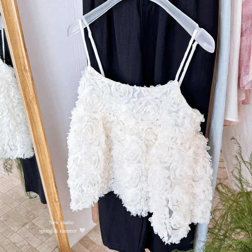 3Dフラワーモチーフフレアキャミソール – Salang