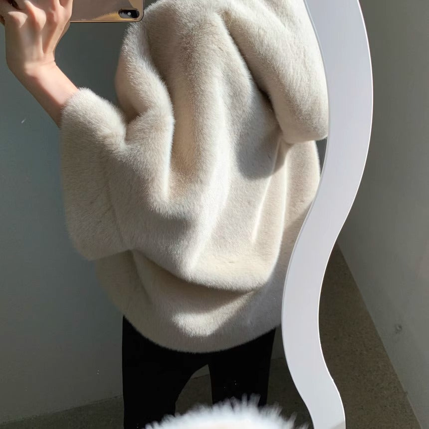 ジップアップショートファーコート