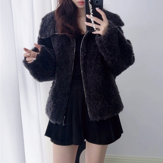 ウールジップボアジャケット