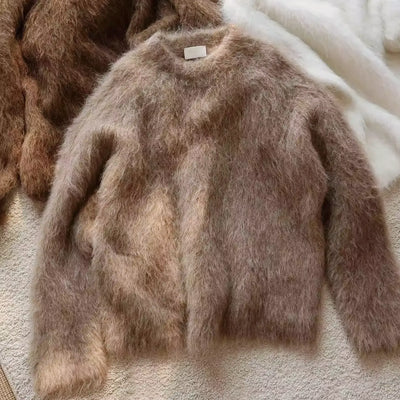 プレミアムアルパカモヘアニット