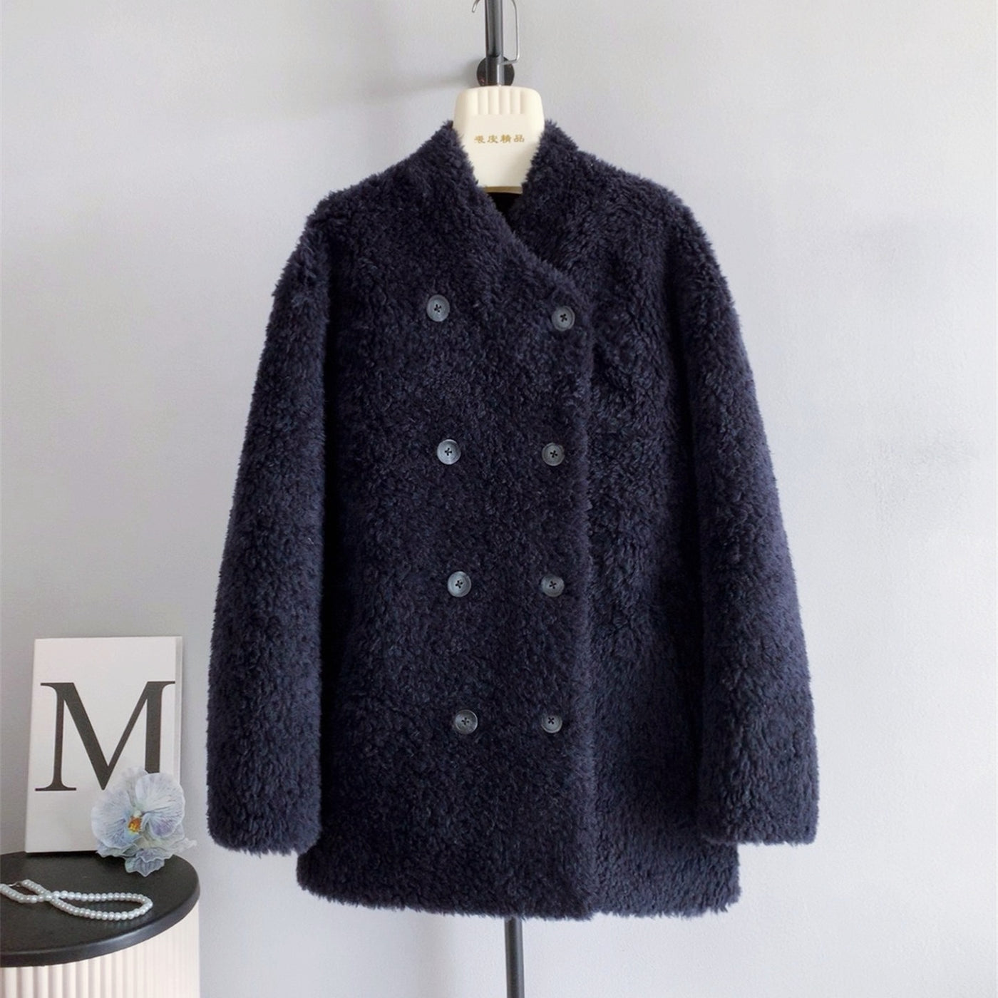 ダブルボタンボアコート