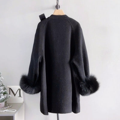 FOXファーウールリボンショートコート