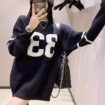 33ロゴオーバーニットワンピース