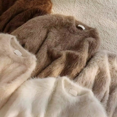 プレミアムアルパカモヘアニット