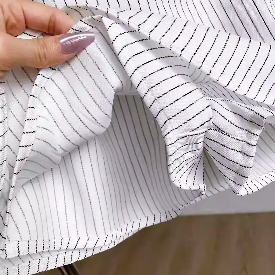 ベルトストライプミニスカート