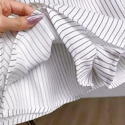 ベルトストライプミニスカート