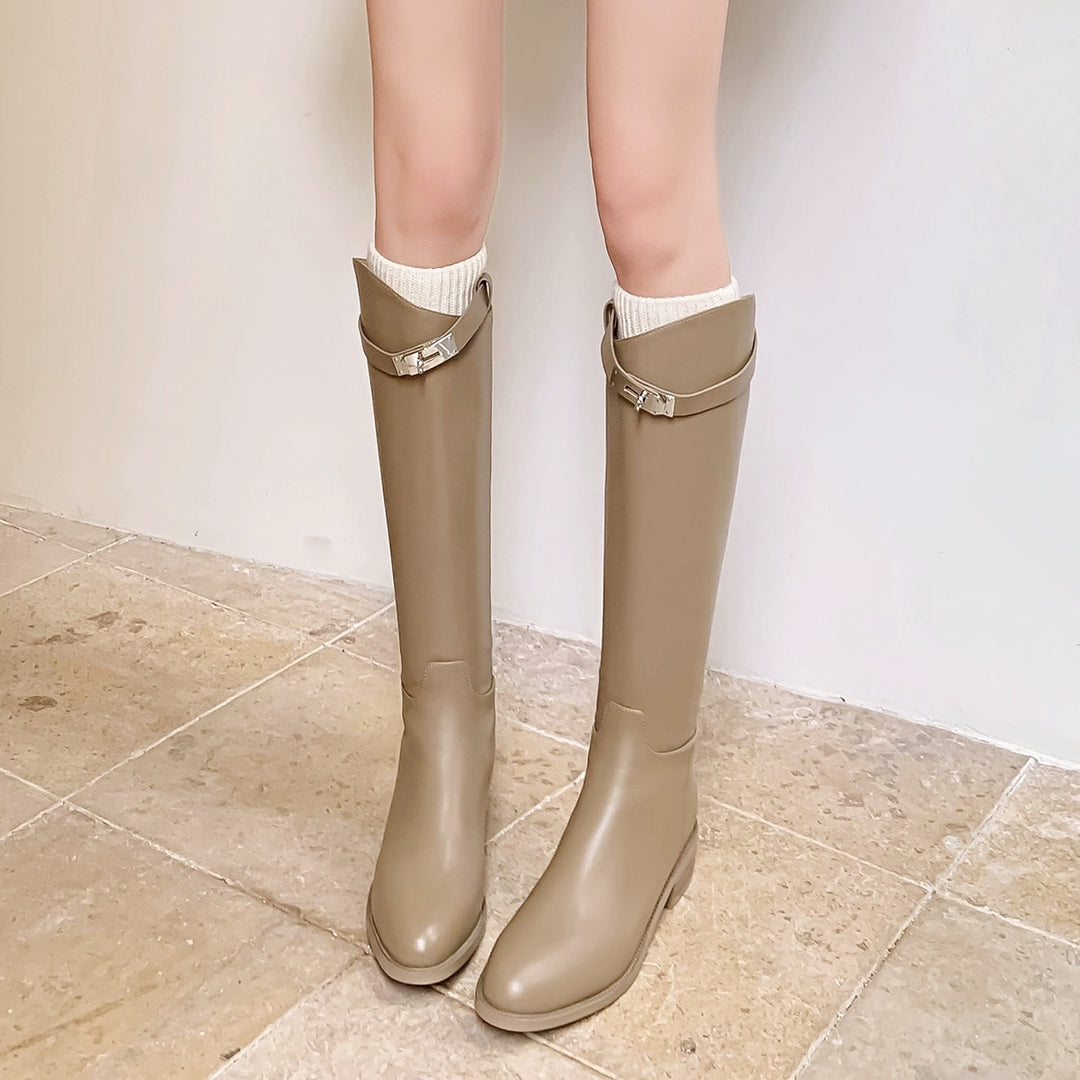レザーバックルロングブーツ – Salang