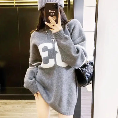 33ロゴオーバーニットワンピース